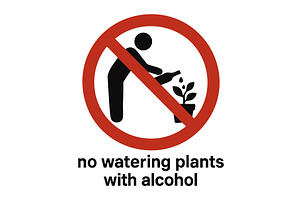 sign warning against watering plants, an Object Illustration by AlexArt
