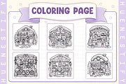 Tiny Christmas Shops Coloring Book, a Seasonal Illustration by Design Station (Thumbnail 2 of 3)