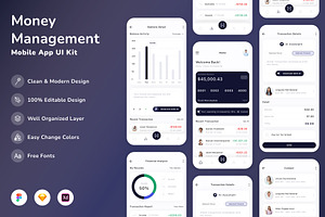 Money Management Mobile App UI Kit, an UI Kit Template by Betush