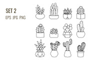 Outline cacti and succulents set, a Decorative Illustration by Primula`s shop (Thumbnail 3 of 3)