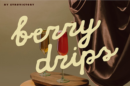 Berry Drips Messy Handwritten Script