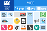 650 Music Icons, an Outline Icon by IconBunny (Thumbnail 1 of 3)
