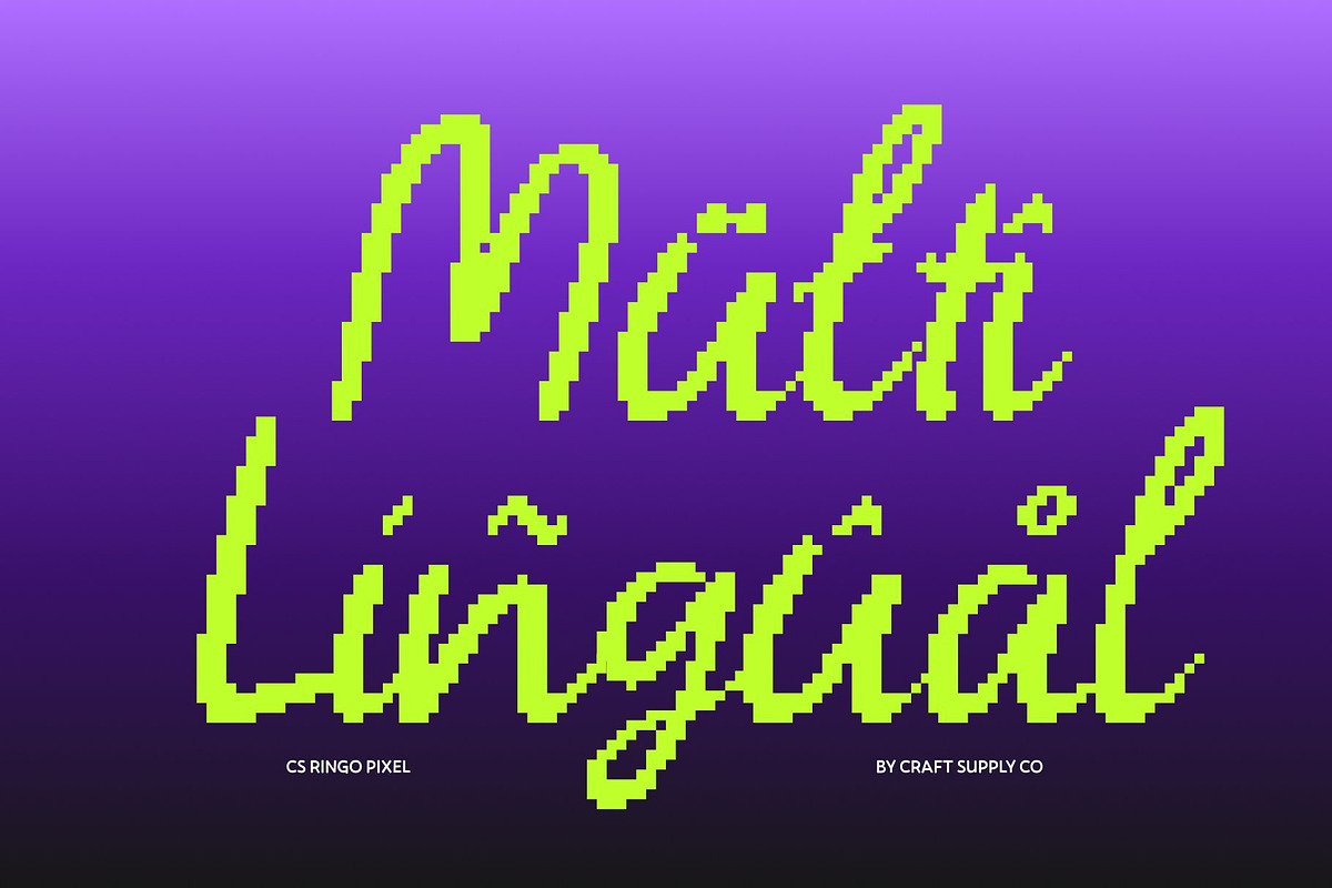 CS Ringo Pixel, a Script Font by Craft Supply Co. (Photo 7 of 8)