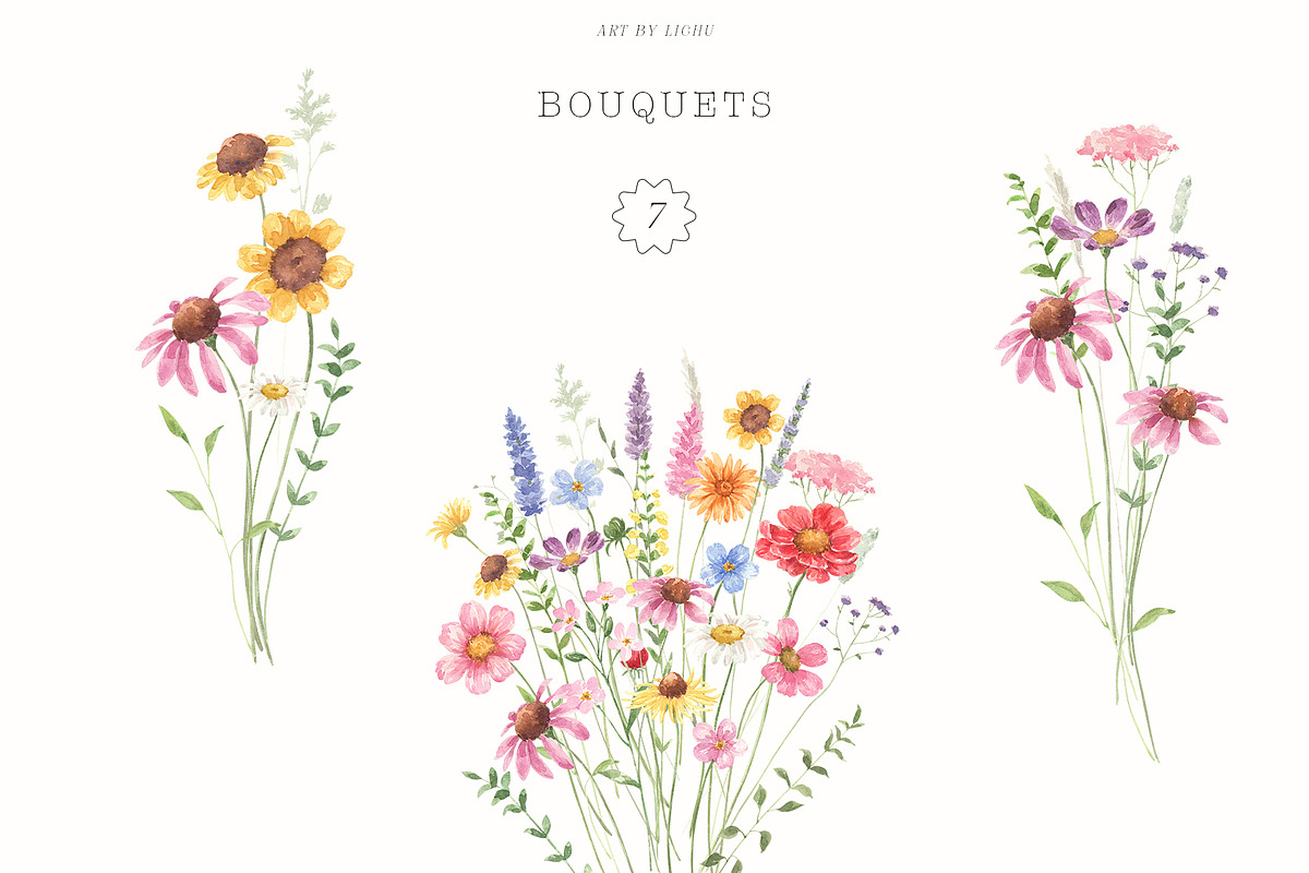 Spring Wildflowers, a Decorative Illustration by LiChu Art (Photo 5 of 18)