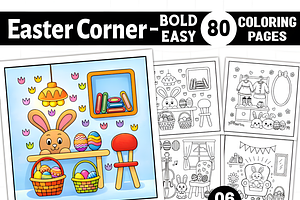 Bold Easy Easter Corner, a Seasonal Illustration by Ink Gallery