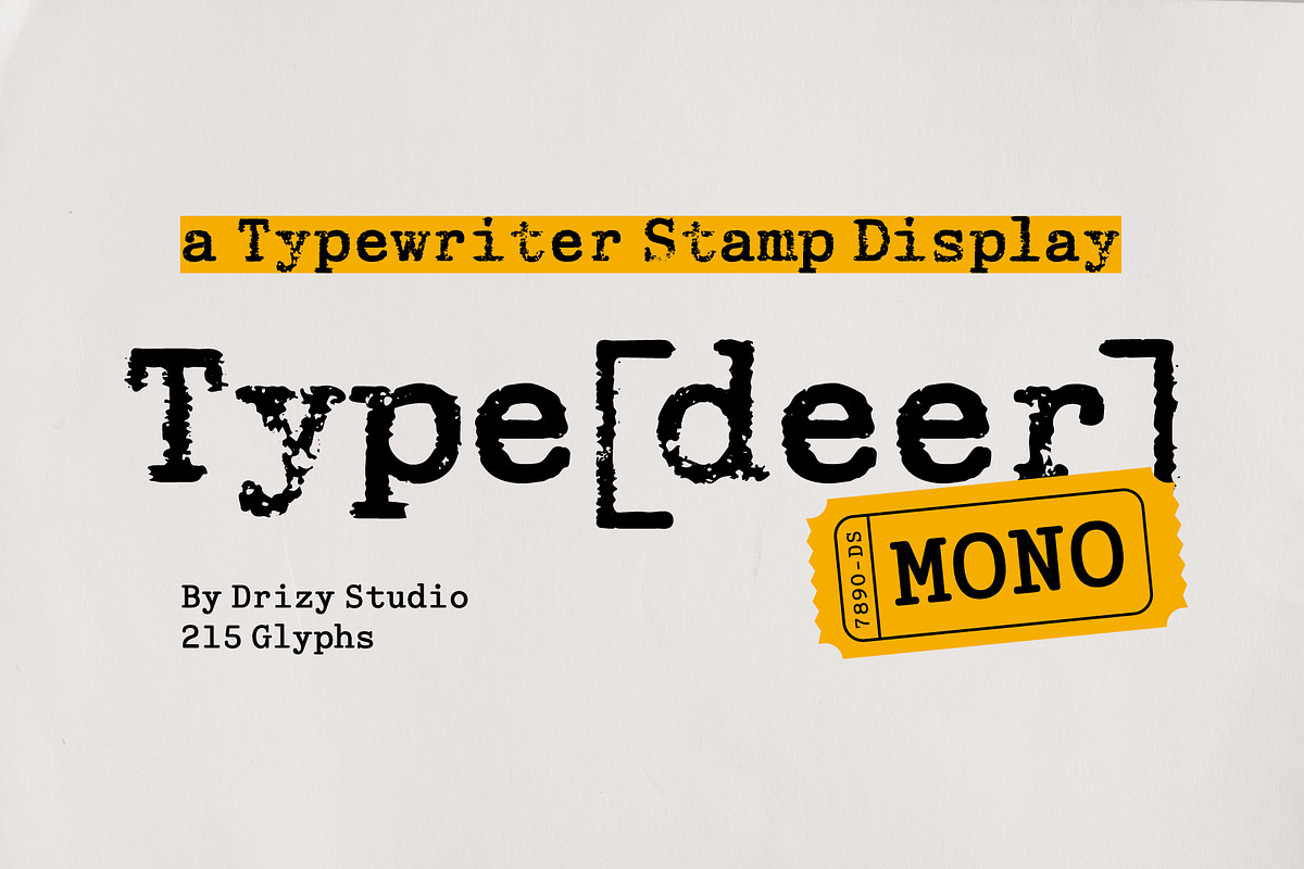 TypedeerMono - Typewriter Stamp Font, a Slab Serif Font by Drizy (Photo 1 of 10)