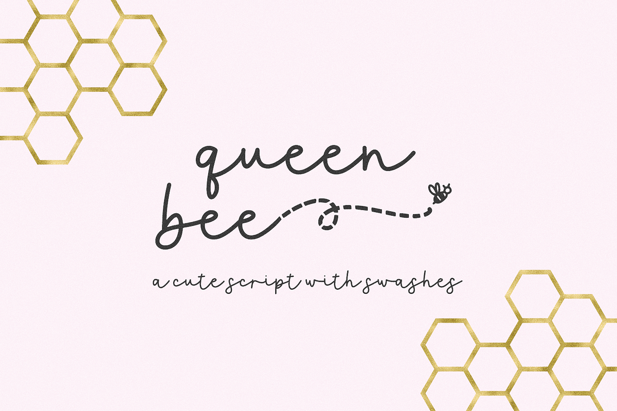 Queen Bee Script Font, a Script Font by Beck McCormick (Photo 1 of 10)