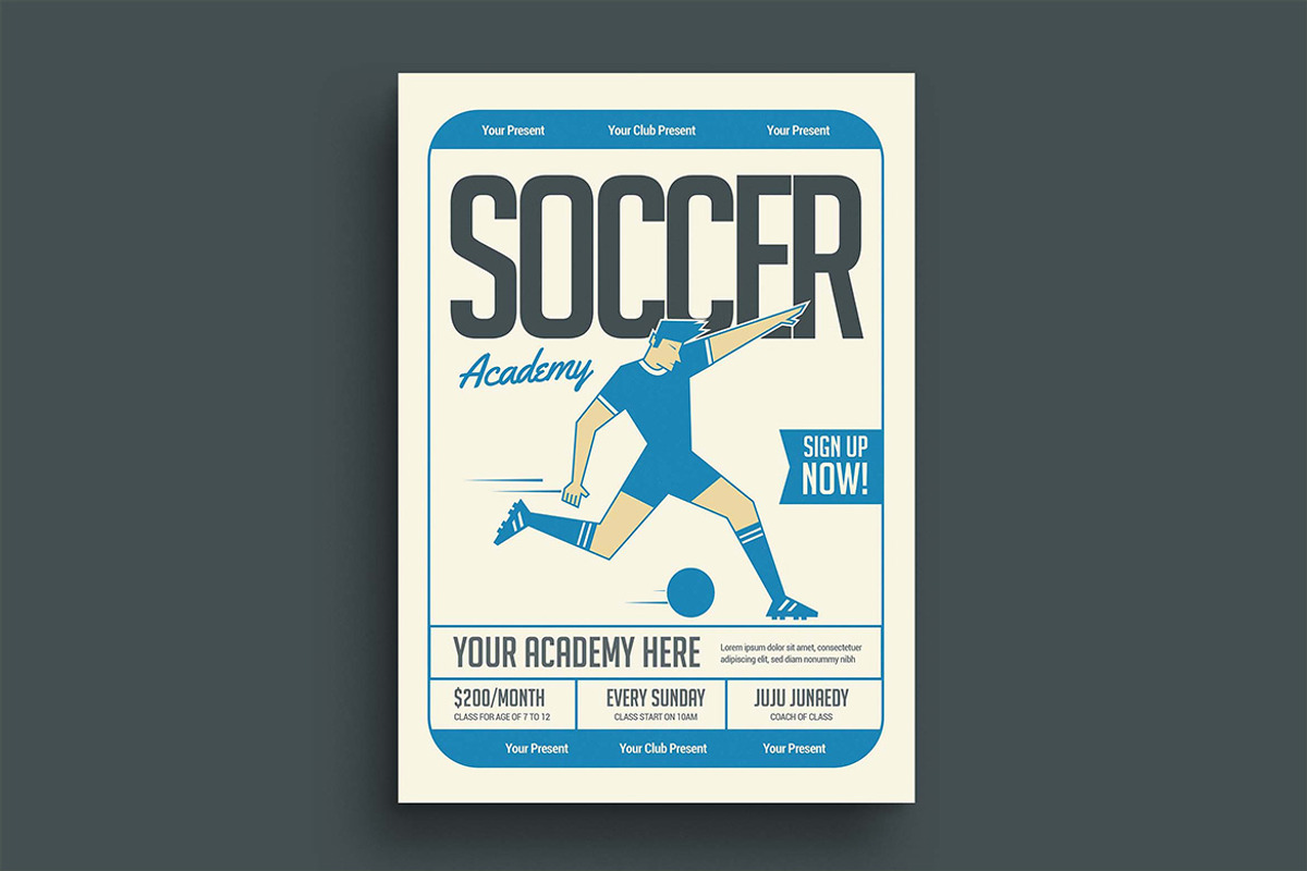 Soccer Academy Flyer Template, a Flyer Template by megarez (Photo 2 of 3)