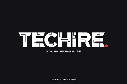 Techire - Techno & Digital Font, a Sans Serif Font by Iqsiart Studio