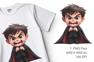 Cute Cartoon Dracula. TShirt Sticker