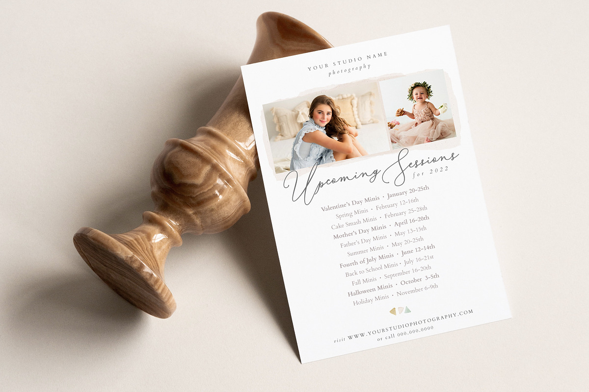 Upcoming Sessions Card Template, a Flyer Template by By Stephanie Design
