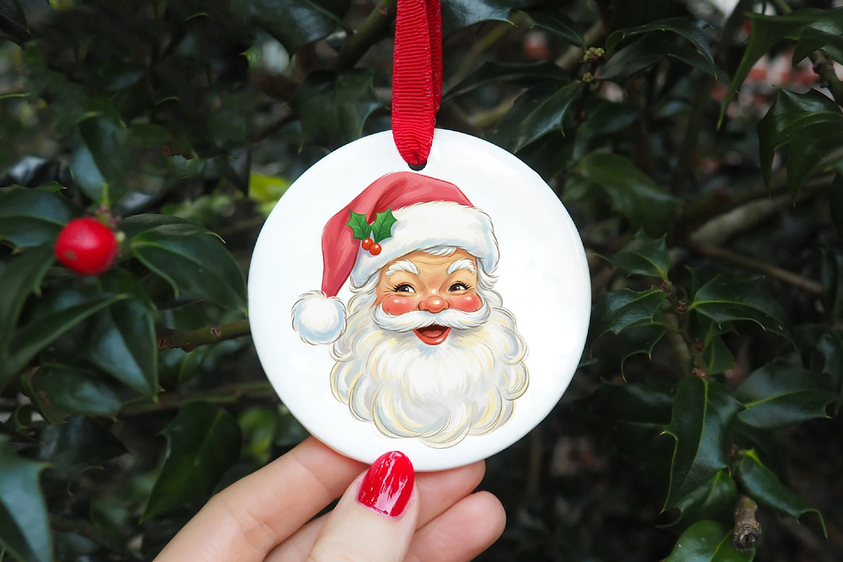 Vintage Christmas Pink Santa PNG, an Illustration by Libby Wishes (Photo 6 of 9)