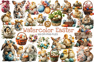 Watercolor easter Clipart, an Illustration by Designworld