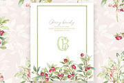 Cherry Botanical Frames Watercolor, a Decorative Illustration by WonderWonder (Thumbnail 7 of 7)