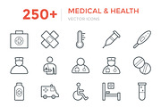 250+ Medical and Health Vector Icons, an Outline Icon by Vectors Market (Thumbnail 1 of 5)