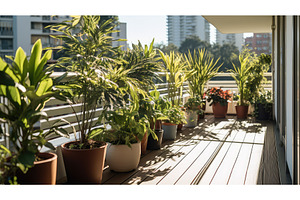 balcony privacy plants ai generated, a Nature Photo by pikepicture