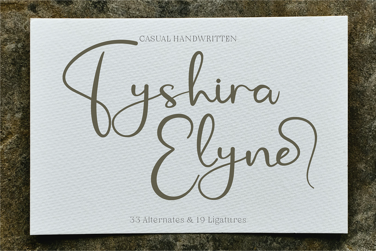 Tyshira Elyne - Casual Handwritten, a Handwritten Font by Indotype Foundry (Photo 1 of 10)