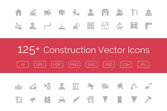 125+ Construction Vector Icons preview 4