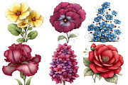 Whimsical Spring flower clipart, an Illustration by Designworld (Thumbnail 2 of 5)
