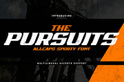 THE PURSUITS - All Caps Sporty Font, a Font by Gassstype (Thumbnail 1 of 9)