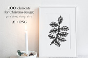 Christmas Elements. Winter Bundle, a Seasonal Illustration by Yevheniia (Thumbnail 2 of 10)