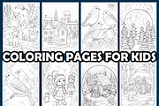 Winter Snow Coloring Pages For Kids, an Animal Illustration by maggiesar (Thumbnail 4 of 4)