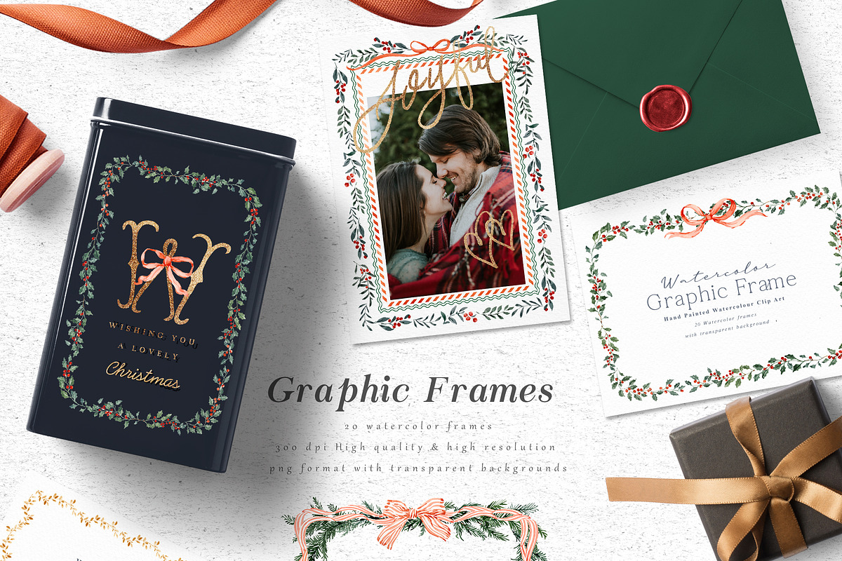 Christmas Watercolor Crest DIY, a Decorative Illustration by Graphic Box (Photo 2 of 10)