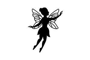 Magical Fairy Logo. Flying Fairy