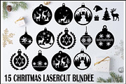 Christmas Laser Cut Ornament Bundle, a Graphic by Designer_Momina (Thumbnail 1 of 14)