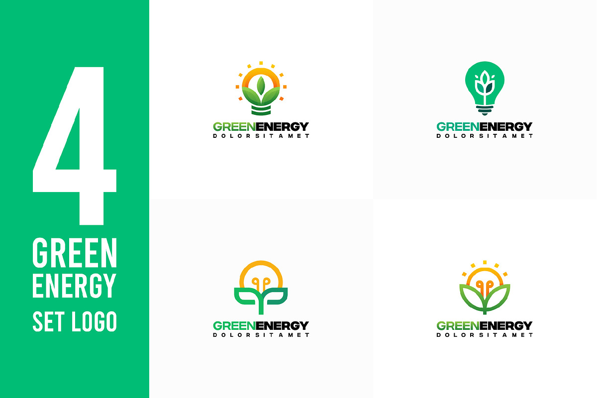 Set of Circle Green Energy Logo, a Branding & Logo Template by Lucky Creative (Photo 1 of 5)