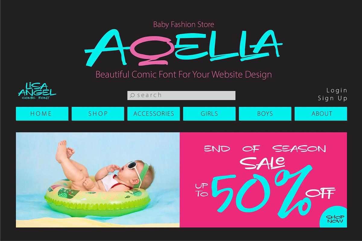 LISA ANGEL comic font preview 5