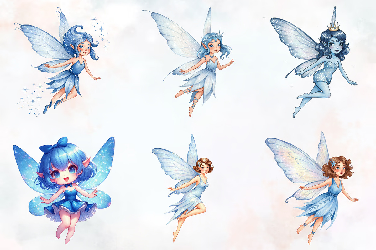 Cute pin up blue fairy, an Illustration by RobertsArt (Photo 2 of 7)