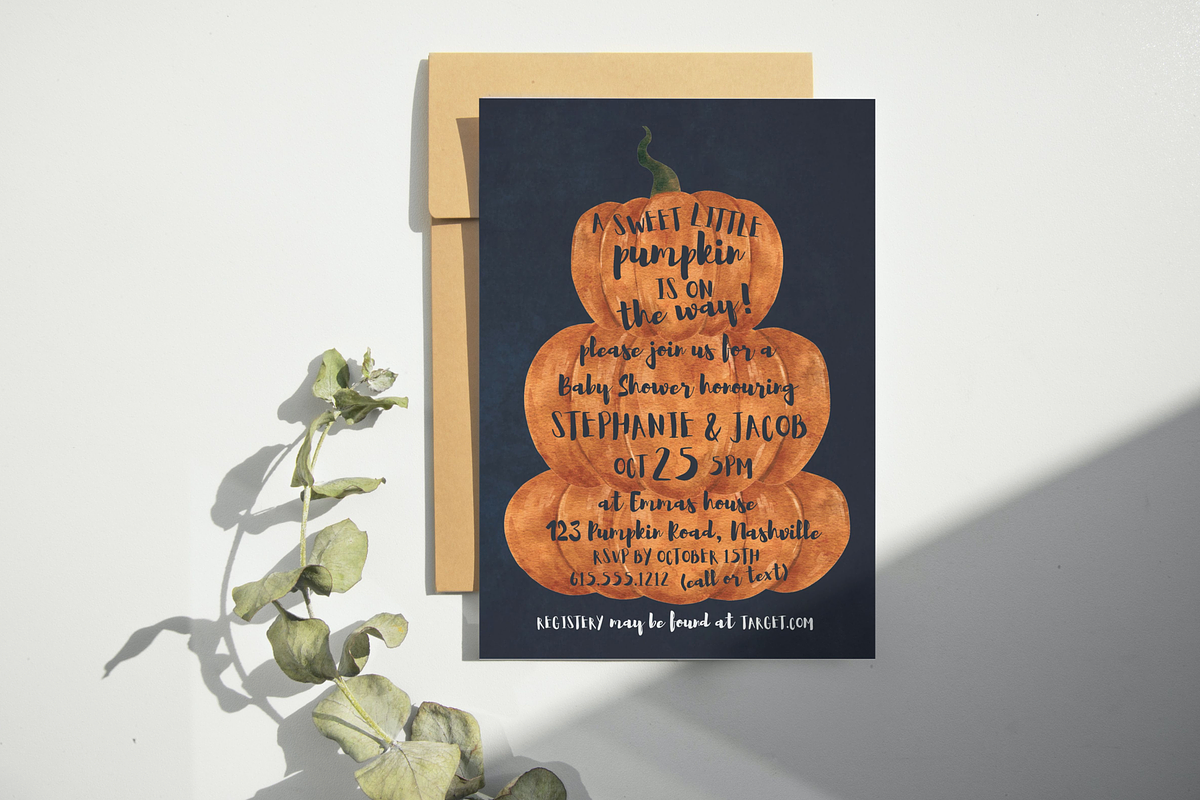 Pumpkin baby shower invitation, an Invitation Template by ForeverPrint (Photo 6 of 7)