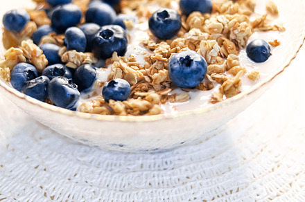 Breakfast idea and delicious food, breakfast cereal grains with, a Food & Drink Photo by Anneleven