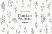 Wildflowers Line Art Botanicals, an Illustration by LifestyleCraftCo (Thumbnail 1 of 6)