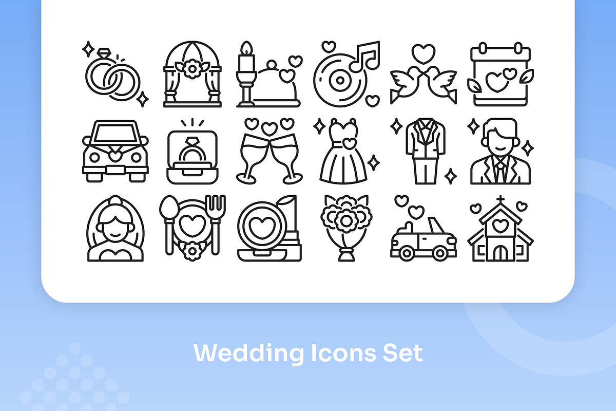 Wedding Icons Set - Line, an Outline Icon by Kmg Design (Photo 3 of 3)