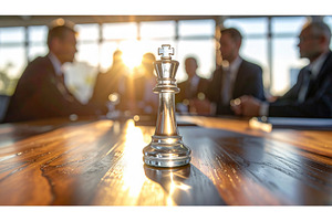 Silver chess king piece on, a Business Photo by Igor Tichonow