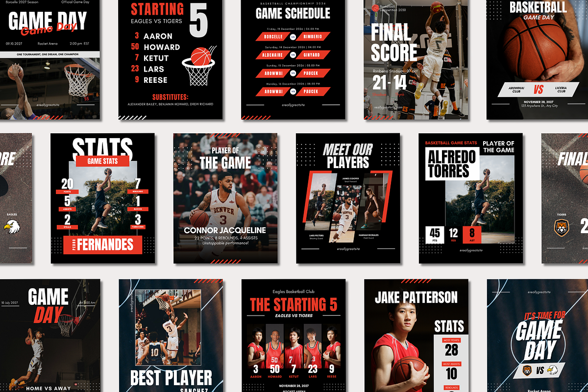 Basketball Social Media Templates, a Social Media Template by Anna Design Studio (Photo 11 of 11)
