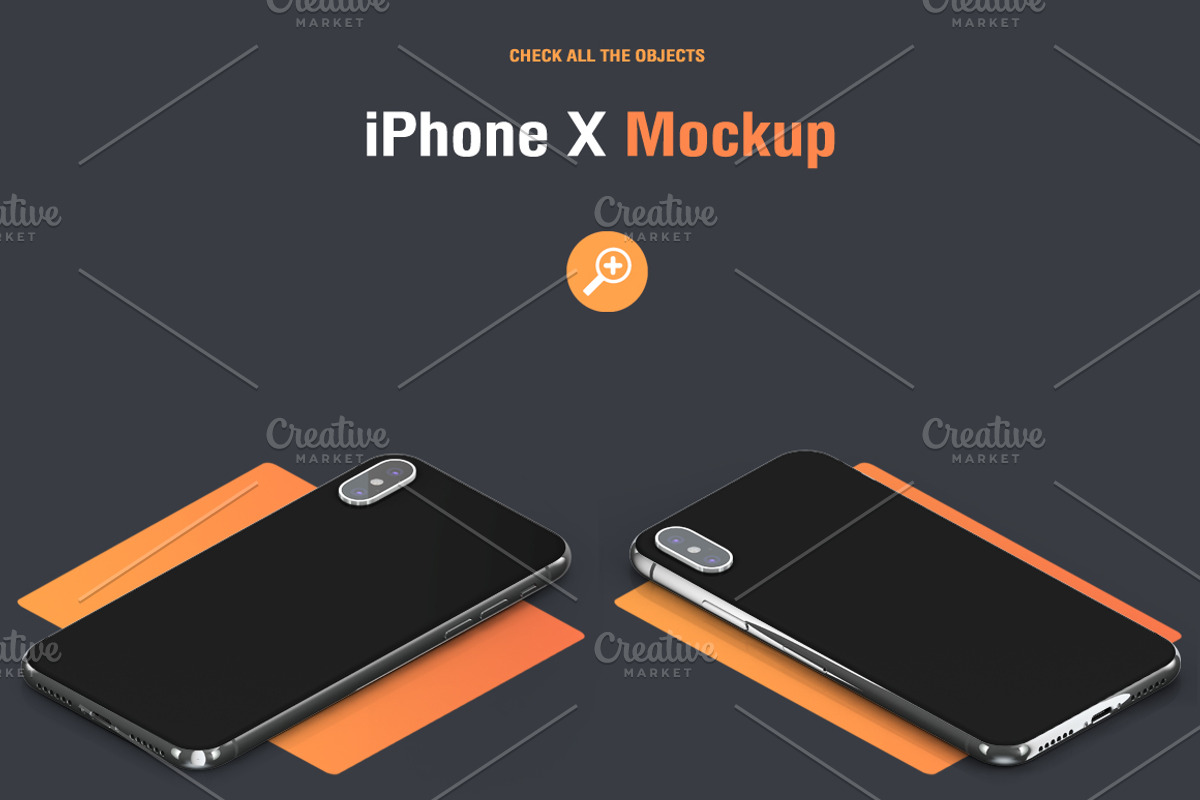 Isometric iPhone X Mock-up, an iPhone Mockup by IsometricWorld (Photo 4 of 4)