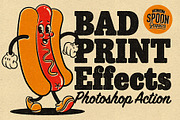 Bad Print Effects Photoshop Action, an Action Add-On by Spoon Graphics (Thumbnail 1 of 3)