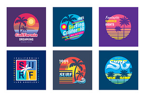 T-Shirt Summer Badges - Vector Set