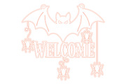 Halloween Bat Welcome Laser Cut SVG, an Object Graphic by Rose Art (Thumbnail 2 of 3)