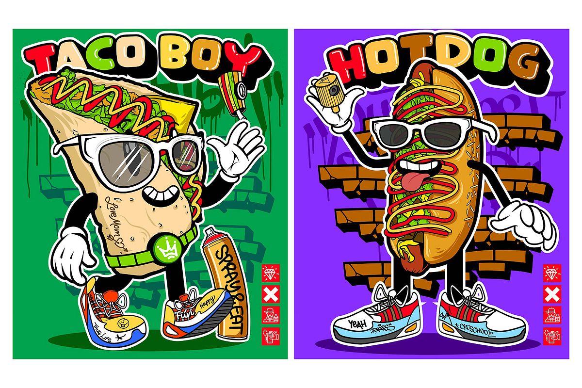 10 Junk Food Graffiti Characters, a Food Illustration by MEAS7 Artwork (Photo 5 of 6)