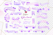 Watercolor Banner pink purple 094, a Graphic by Drawberx (Thumbnail 4 of 6)
