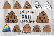 Poop emoji vector set, an Outline Icon by Illustree (Thumbnail 1 of 2)