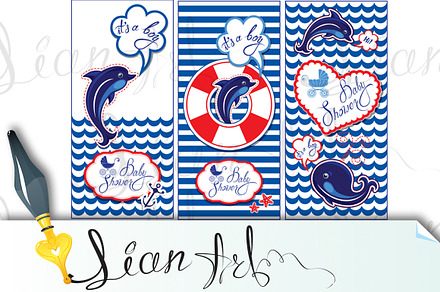  Baby boy Shower Nautical Set. 