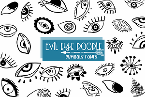 EVIL EYE Doodle | Symbols Fonts, a Symbol Font by Sirinart