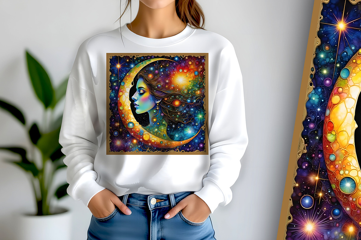 Women in the Moon and Sky, a Person Illustration by Sharon Schwalbe (Photo 4 of 5)