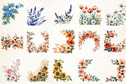 Wild Flowers Floral Border Clipart, an Illustration by DreamCafeArt (Thumbnail 6 of 6)