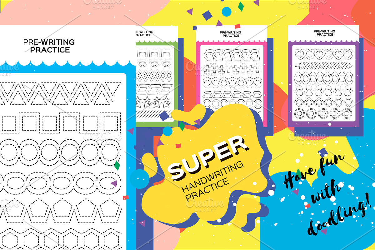 SHAPES BUSY BOOK. 28 Worksheets, an Object Graphic by Masherdraws (Photo 4 of 7)